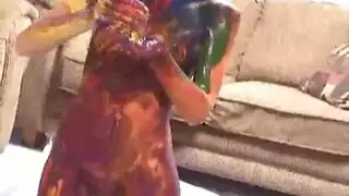 جنس شرجي قاسي مع سمراء ترتدي جوارب