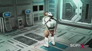 الجنس الأجنبي ثلاثي الأبعاد: الملاعين العاصفة الكبيرة المحمولة حلق كس من الأسير الساخن في الإباحية الخيال العلمي