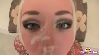 كريم باي تليه قذفة وجه ثانية هائلة من السائل المنوي